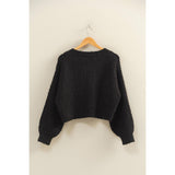 Fluffy Knit Button-Up Cardigan Sweater