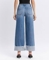 HIGH RISE CUFFED WIDE JEANS