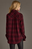Maroon & Black Plaid Button Up