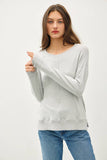 BUTTERY  HACCI BRUSHED PULLOVER KNIT TOP