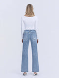 Mid Rise Slim Wide Leg