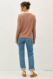 BUTTERY  HACCI BRUSHED PULLOVER KNIT TOP