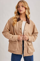 Faux Suede Barn Jacket