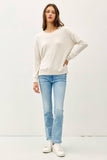 BUTTERY  HACCI BRUSHED PULLOVER KNIT TOP