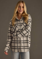 Gray & Charcoal Plaid Button Up