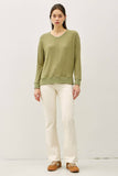 BUTTERY  HACCI BRUSHED PULLOVER KNIT TOP