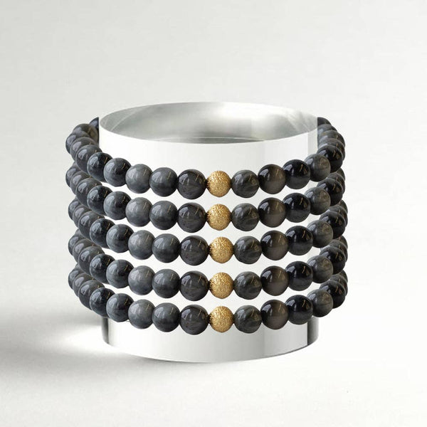 Gemstone Bracelet-Charcoal Jasper