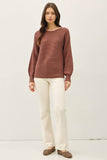HORIZONTAL RIBBED LONG SWEATER