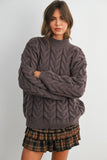 Cable-Knit Long Sleeve Sweater