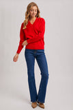 Ribbed V-Neck Sweater