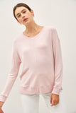 BUTTERY  HACCI BRUSHED PULLOVER KNIT TOP
