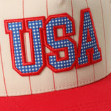 USA Gingham Letter Patch Trucker Hat