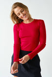 Essential Long-Sleeved Micro-Ribbed Athleisure Top