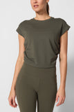Serene Ruched Side Sleeveless Sweatshirt