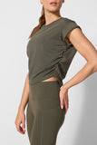 Serene Ruched Side Sleeveless Sweatshirt