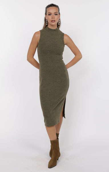 On the Path Knit Turtleneck Midi Dress