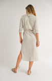 White Sand Shirt Midi Dress