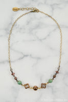 Chablis Crystal Linkage Necklace, Bronze Hematite Accents