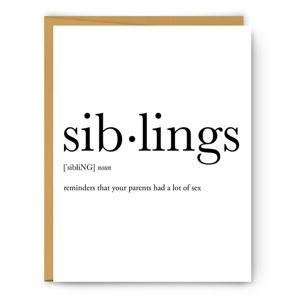 Siblings Definition - Greeting Card
