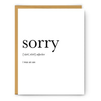 Sorry Definition - Greeting Card
