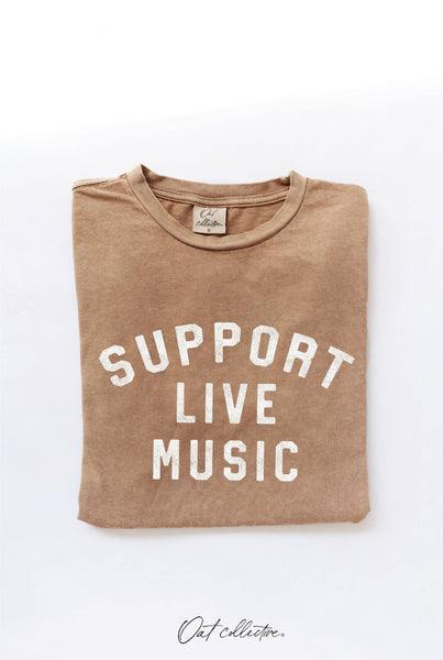 SUPPORT LIVE MUSIC Mineral Graphic Top: TOAST