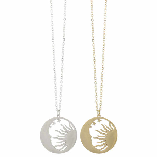 ZAD - Moon Sun Round Celestial Necklace